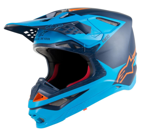 Alpinestars - Alpinestars Supertech M10 Meta Helmet - 8300419-1174-X - Black/Aqua/Orange Fluo - X-Large