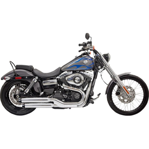 Bassani Manufacturing - Bassani Manufacturing 3in. Firepower Slip-Ons - Black Billet End Cap with Contrasting Flutes - Chrome - 1D27T