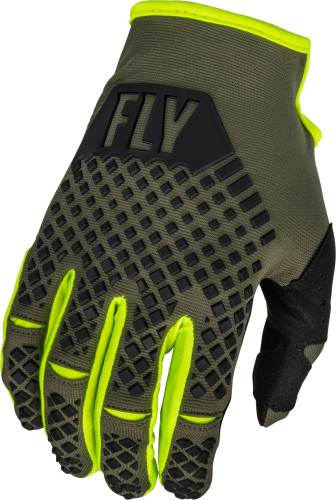 Fly Racing - Fly Racing Kinetic Gloves - 376-4133X - Olive Green/Hi-Vis - 3XL