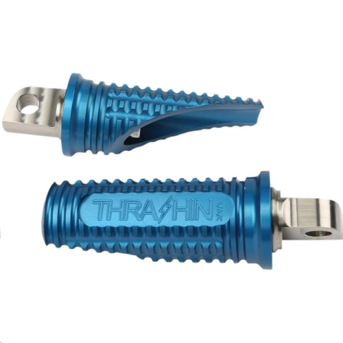 Thrashin Supply Company - Thrashin Supply Company Burnout Male-Mount Footpegs - Blue Anodized - TSC-2017-4-D