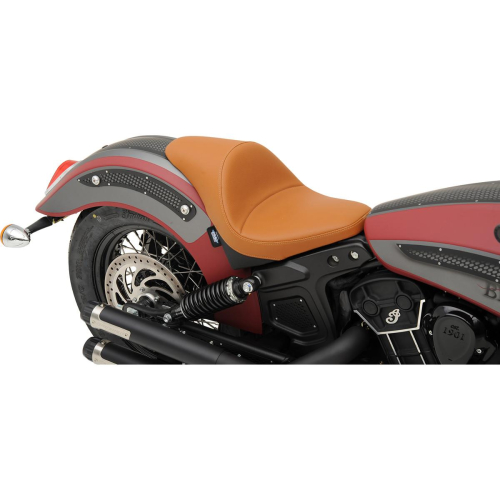 Drag Specialties - Drag Specialties 3/4 Solo Seat - 22in L x 12-1/2in W - Mild Stitch - Brown - 0810-1988