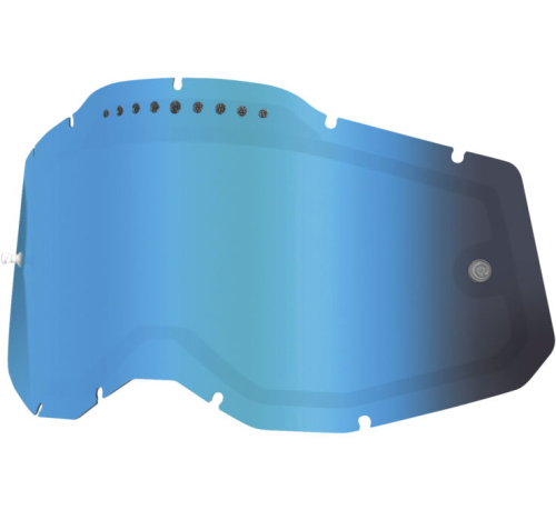 100% - 100% Replacement Dual Vented Lens for Racecraft 2/Accuri 2/Stratus 2 Goggles - Blue Mirror - 59083-00002
