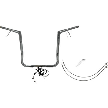 Fat Baggers, Inc. - Fat Baggers, Inc. 1-1/4in. Plug and Play EZ Install Flat Top Handlebar Kit - Chrome - 702216