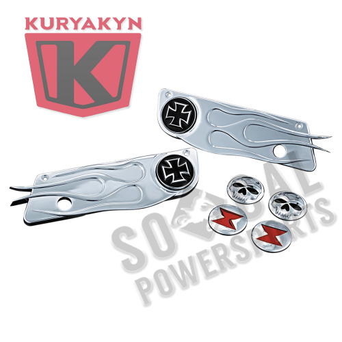 Kuryakyn - Kuryakyn Saddlebag Latch Covers - Flamed - 1595