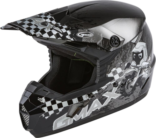 G-Max - G-Max MX-46Y Anim8 Youth Helmet - G3461542 - Dark Silver/Black - Large