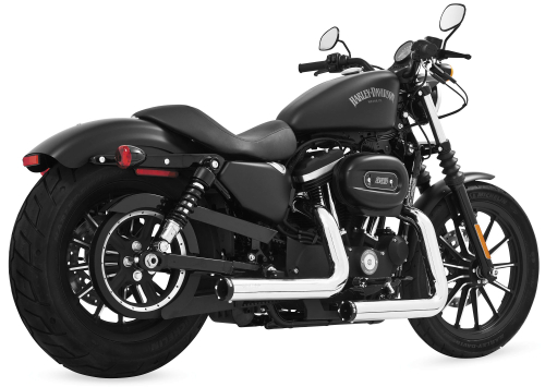 Freedom Performance - Freedom Performance Staggered Duals Exhaust System - Chrome with Black Tip - HD00382