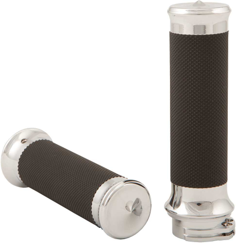HardDrive - HardDrive Cable Throttle Custom Grips - Shock - Chrome - 0063-2072-CH