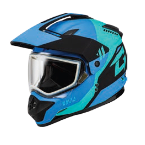 G-Max - G-Max GM-11S Ronin Snow Helmet with Dual Lens Shield - A2115117 - Matte Black/Blue - X-Large