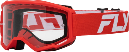 Fly Racing - Fly Racing Focus Youth Goggles - 37-51156Y - Red/White/Clear Lens - OSFM