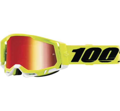 100% - 100% Racecraft 2 Goggles - 50010-00004 - Yellow / Red Mirror Lens - OSFM