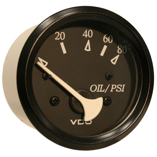 VDO - VDO Cockpit Marine Oil Pressure Gauge - 80 PSI - Black Dial/Bezel