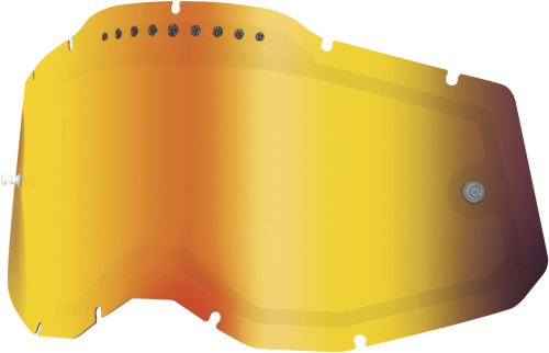 100% - 100% Replacement Dual Vented Lens for Racecraft 2/Accuri 2/Stratus 2 Goggles - Red Mirror - 51008-651-01