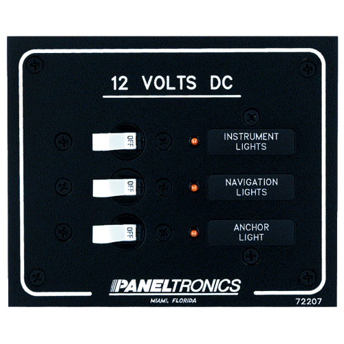 Paneltronics - Paneltronics Standard DC 3 Position Breaker Panel w/LEDs