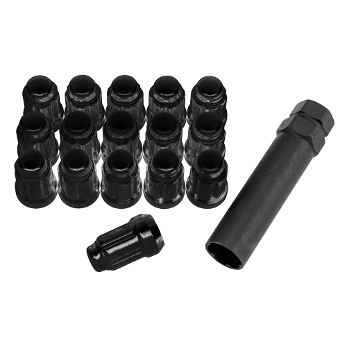 QuadBoss - QuadBoss Splined Lug Nuts - 12 x 1.5mm - 12mm Head - Black - RT-GWSPM12150-DB