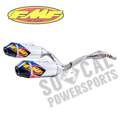 FMF Racing - FMF Racing Factory 4.1 RCT Dual Full System - Titanium Muffler - Carbon Fiber End Cap - 041551