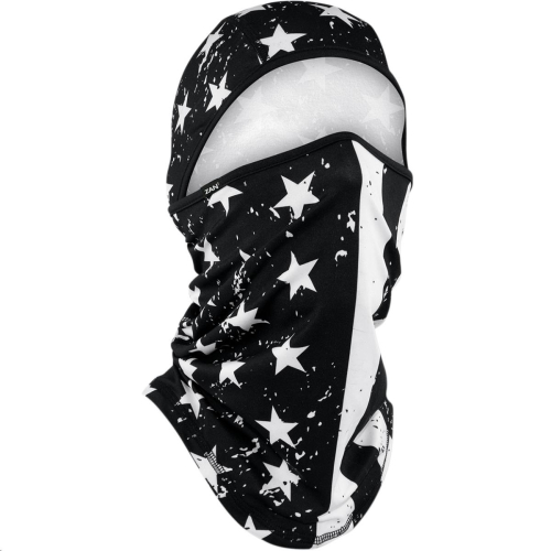 Zan Headgear - Zan Headgear SportFlex Series Convertible Balaclava - WB4L091 - Black & White Flag - OSFM