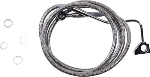 Drag Specialties - Drag Specialties Extended Stainless Steel Front Brake Line Kit - Clear Coated - 74-1/2in. (+10in.) - 1741-3993