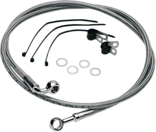 Drag Specialties - Drag Specialties Standard Length Front Stainless Steel Brake Line Kit - Clear - 640115