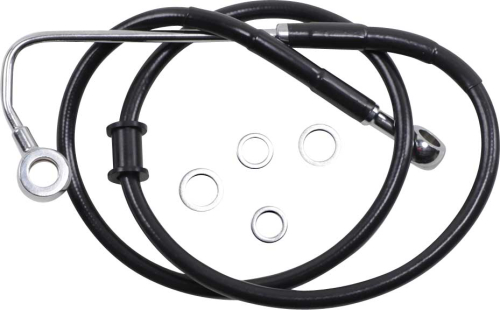 Drag Specialties - Drag Specialties Standard Length Front Stainless Steel Brake Line Kit - Black Vinyl - 1741-5759