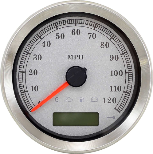 Drag Specialties - Drag Specialties 4in. Programmable Electronic Speedometer - 120 mph - White Face - 2210-0459