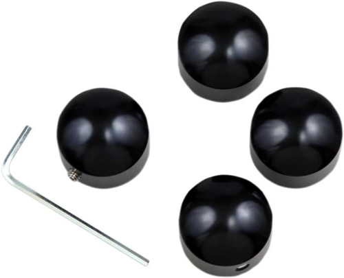 Drag Specialties - Drag Specialties Black Die-Cast Headbolt Covers - 2401-1046