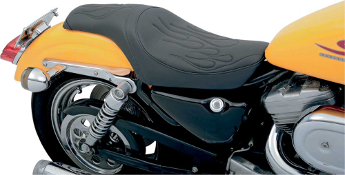 Drag Specialties - Drag Specialties Predator Seat - Black Flame Stitch - 0804-0385