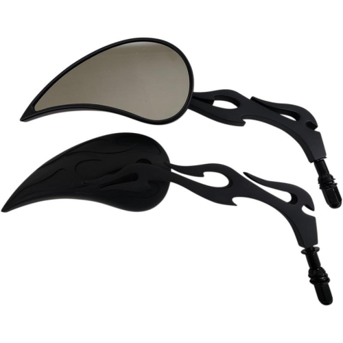 Rivco Products - Rivco Products Flame Billet Mirrors - Black - MV325