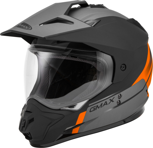 G-Max - G-Max GM11D Dual Sport Scud Helmet - G1113135 - Black/Orange/Gray - Medium