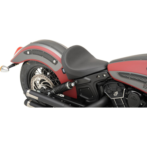 Drag Specialties - Drag Specialties Bobber-Style Front Solo Seat - 16in L x 13in W - Smooth - Black Solar Reflective Leather - 0810-1985