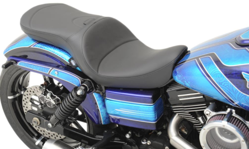Drag Specialties - Drag Specialties Low Profile Touring Seat w/ Driver Backrest Option - Mild Stitch - 0803-0556