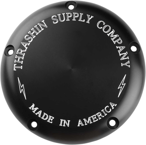 Thrashin Supply Company - Thrashin Supply Company Derby Cover - Classic - Machine Cut Black Anodized - TSC-3010-4