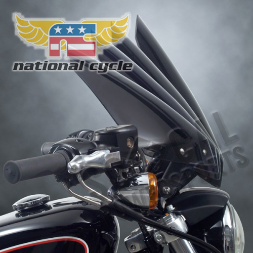 National Cycle - National Cycle Gladiator Windshield - Wrinkle Black - Light Tint - N2714