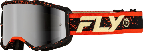 Fly Racing - Fly Racing Zone Youth Goggles - 37-51527Y - Black/Red/Cream/Silver Mirror/Smoke Lens - OSFM