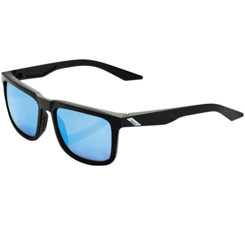 100% - 100% Blake Sunglasses - 60028-00001 - Matte Black / HiPer Blue Lens - OSFM