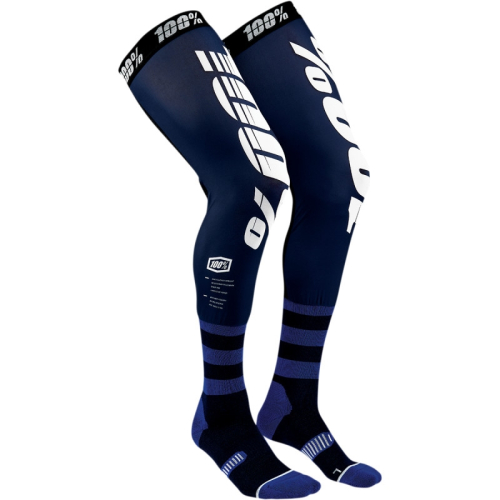100% - 100% Knee Brace Moto Socks - 24014-375-18 - Navy/White - Lg-XL