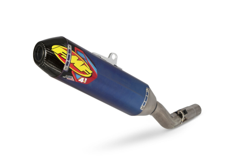 FMF Racing - FMF Racing Factory 4.1 RCT Full System - Titanium Anodized Blue Muffler - Carbon End Cap - 044478