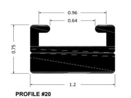 SPI - SPI Slide Profile 20 - Black - 56in. - 620-56-80