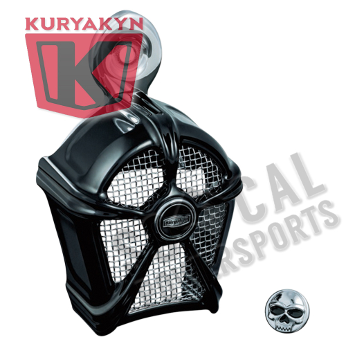 Kuryakyn - Kuryakyn Mach 2 Horn Cover - Gloss Black with Chrome Mesh - 7297