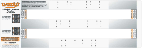 Woodys - Woodys Studding Template - 252S-TEMP