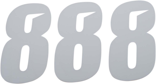 DCOR - DCOR Slash Series Individual Numbers 4in. - No.8 - White - 45-28-8