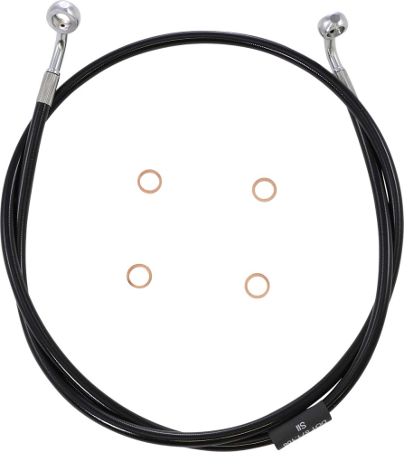 LA Choppers - LA Choppers Black Vinyl/Stainless Braided Brake Line - 12-14in. Ape Hangers - LA-8153B13B