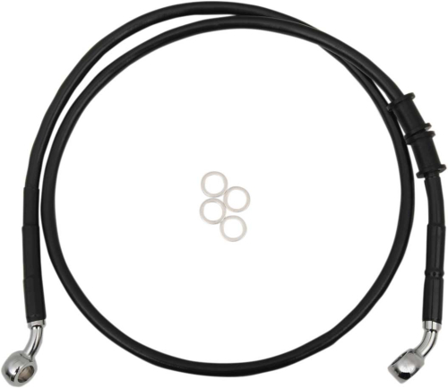 Drag Specialties - Drag Specialties Extended Length Stainless Steel Front Brake Line Kit - +4in. - Black Vinyl - 1741-5403