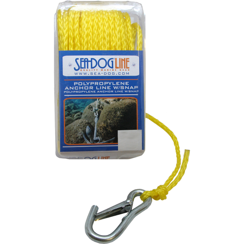 Sea-Dog - Sea-Dog Poly Pro Anchor Line w/Snap - 1/4" x 50' - Yellow