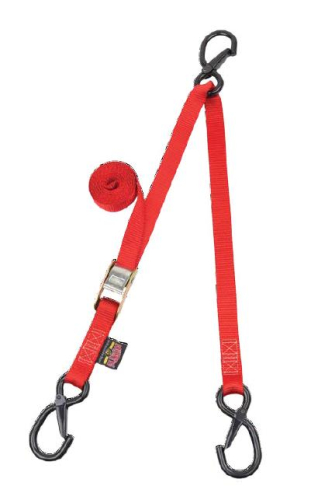 Powertye - Powertye 1in.x 8.5ft. 3 Hook Tie Down - Red - 24361-S