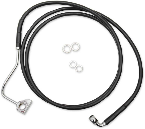 Drag Specialties - Drag Specialties Extended Stainless Steel Front Brake Line Kit - Black Vinyl Coated - 72.5in. (+8in.) - 1741-4508