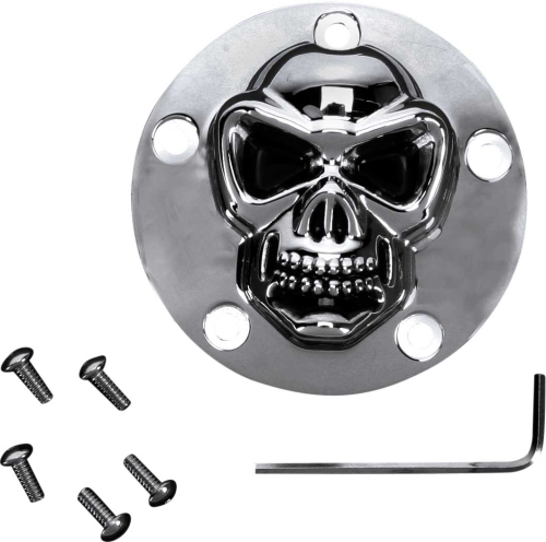 Drag Specialties - Drag Specialties 3-D Skull Points Cover - Chrome - 30-0181-BC-222