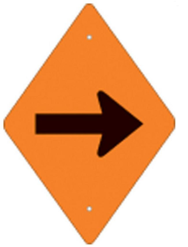Voss - Voss 5x7in. Snowmobile Trail Sign - Horizontal Arrow (Orange) - 262 DA HOR