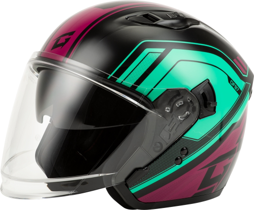 G-Max - G-Max OF-87 Duke Helmet with Led - O11871178 - Black/Aqua/Coral - 2XL