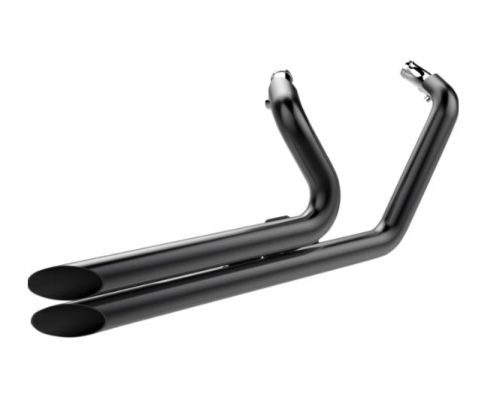 Khrome Werks - Khrome Werks Drag Style Exhaust System - Slash-Cut - Black - 200880