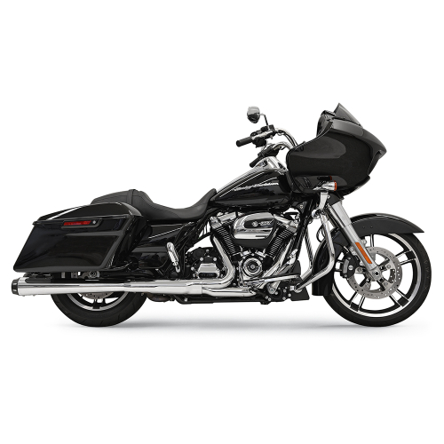 Bassani Manufacturing - Bassani Manufacturing 4in. Slip-On Megaphone Muffler - Chrome w/ Black End Caps - 1F572R